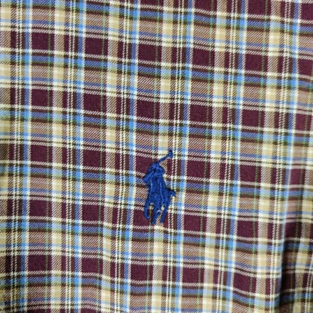 Polo Ralph Lauren‎ Shirt Mens Large Multi Color Plaid Long Sleeve Casual Preppy